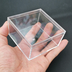 Food Grade Clear Acrylic Box Square Plastic Small Candy Cube Sugar Favor Boxes with Lid