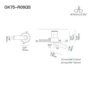 XRZLux 8W 조절 가능한 COB <span class=keywords><strong>LED</strong></span> 다운라이트 실내 천장 <span class=keywords><strong>LED</strong></span> 월 워셔 스포트라이트 매립형 호텔 스포트라이트 알루미늄 바디 - Product Image 5