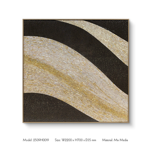 <span class=keywords><strong>Arte</strong></span> Mural Abstracto Moderno de 3 Paneles con Marco, Acabado UV en Cuero e Incrustaciones de Madreperla para Decoración de Hoteles - Product Image 4