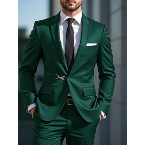 Großhandel Herren Luxus Einfarbige Anzüge für Männer Schicker Einreihiger Anzug mit Spitzrevers Slim Fit Herrenkleidung Hochzeitsanzug - Product Image 4