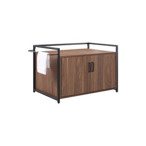 Panca per bagno privacy in legno con struttura in ferro di forma personalizzata mobili nascosti custodia per lettiera per gatti, casa per gatti in ferro di legno - Product Image 2