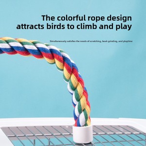 Jouet <span class=keywords><strong>Corde</strong></span> d'Escalade pour Perroquet, Coton Masticable en Forme de U, Perchoir et Accessoire de Cage pour Oiseaux, Article Décoratif Anti-Ennui GN0087 - Product Image 4