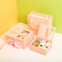 Boîte cadeau pliante en papier transparente de haute qualité avec fenêtre, logo personnalisé