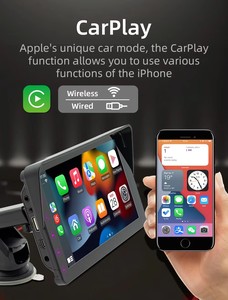 HENMALL 7 "autoradio Portable voiture MP5 prise en charge sans fil ou filaire Carplay <span class=keywords><strong>Android</strong></span> <span class=keywords><strong>Auto</strong></span> BT 7 couleurs lumière <span class=keywords><strong>Mirrorlink</strong></span> lecteur de voiture - Product Image 2