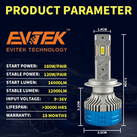 Ampoule de phare LED N4 160W 16000LM 6500K CSP Chip Canbus, remplacement universel pour phare avant de voiture