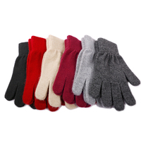 Gant en laine jacquard personnalisé de haute qualité pour doigts entiers Tricot de cachemire Demi-gants et mitaines pour l'hiver