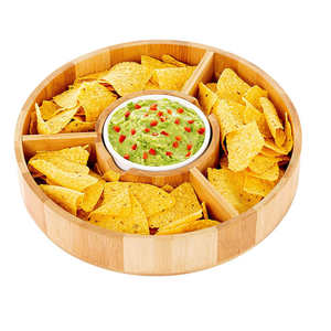 Cuenco para servir chips y DIP, juego de plato de aperitivo de madera con taza para salsa, <span class=keywords><strong>guacamole</strong></span>, Nacho, verduras, Taco, aperitivos con chips - Product Image 4