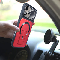Coque magnétique antichoc avec béquille annulaire dissimulée, compatible iPhone 18 17 16 Pro Max, toucher soyeux, protection arrière antichoc