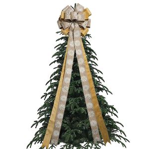 Snowflake Bowknot Bow Ribbon Polyester <b>Christmas</b> <b>Tree</b> Decoration Accessories Finished Product Wholesale - Product Image 4