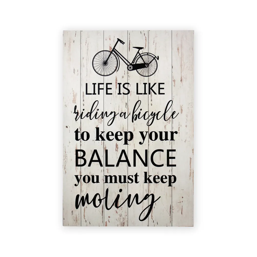 Wooden Vintage Bicycle Wall Art Motivational Quotes Success Painting Modern Inspirational Artwork For Teen Room Decor