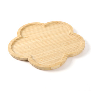 Bamboo flower-shaped <b>tray</b>, solid wood <b>tea</b> <b>tray</b>, snack <b>tray</b>, peach blossom <b>tray</b>, fruit <b>tray</b>, certified bamboo plum blossom <b>tray</b> - Product Image 1