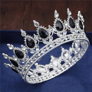 水晶复古皇家女王国王 Tiaras 和冠男性/女性选美舞会 Diadem 头发饰品婚礼发饰饰品配件 - Product Image 6