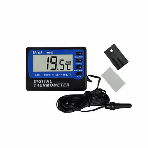 Simple Deluxe Digital Thermohygrometers and Hygrometer with Temperature and  Humidity Probe for Reptile Tank, Black 