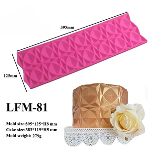 Origami Lace Diamond Design Silicone Fondant Mold Cake Border Decorating Tool Sugarcraft <b>Bakeware</b> - Product Image 2