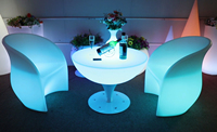 Meubles de bar en plastique rechargeables avec éclairage LED, meubles de fête, table de bar pour événements, tables de bar sur pied pour jardin