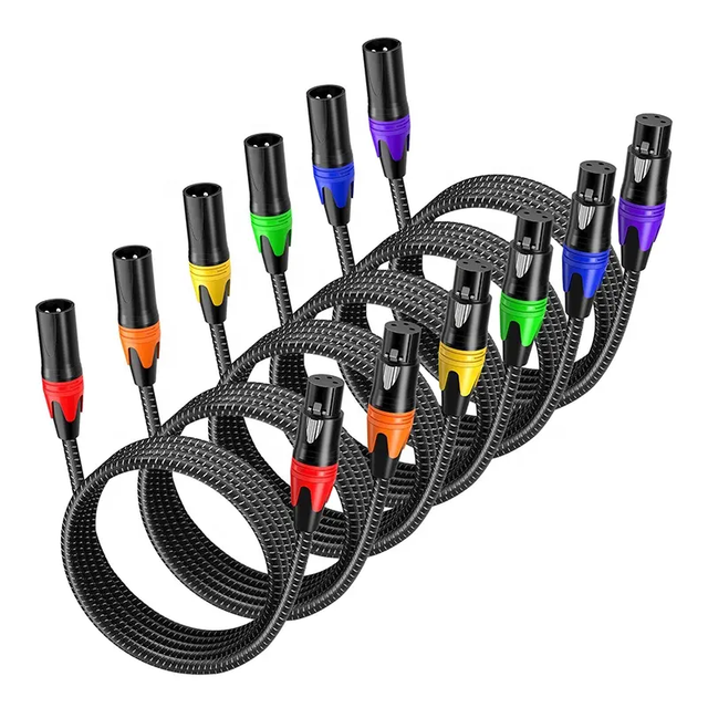 Popular 3Pin XLR to XLR OFC Microphone Speaker Red Orange Yellow Green Blue Purple Cable 1M 2M 3M 5M 10M 15M 20M 30M 50M 100M