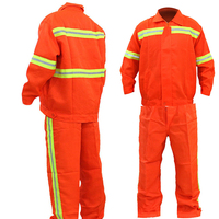 Combinaisons d'assainissement routier de style pompier pour hommes réfléchissantes orange Combinaison de nettoyage d'administration personnalisée pour le travail