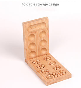Ajedrez plegable juguete educativo Mancala juego de mesa niños divertido juego de mesa de madera - Product Image 2