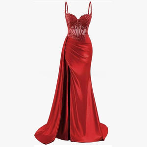 Nouvelle <span class=keywords><strong>Robe</strong></span> de Soirée <span class=keywords><strong>Longue</strong></span> Personnalisée en Satin avec Bretelles Fines, Coupe A-Line, Traîne Évasée, Appliques, Sexy, pour Fête et Bal de Promo - Product Image 4
