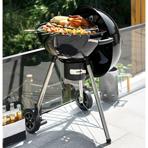 Modern Iron <strong>Foldable</strong> Camping Garden Charcoal <strong>BBQ</strong> Grill Black Outdoor Smoker - Product Image 1