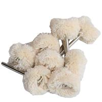 Jeu de roues de polissage de 1 pouce, tige de 3mm montée sur feutre de laine et coton pour accessoires d'outils rotatifs, mini kit de polissage de brosse