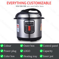 Cuisinière électrique à pression multifonction 12-en-1, nouvelle, en acier inoxydable, avec revêtement antiadhésif, pot intérieur de 6 L, en stock, directement de l'usine, OEM