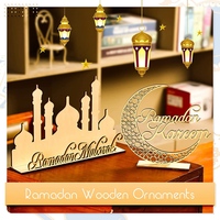 Ornements en bois du Ramadan Eid Mubarak décoration de Table Eid Mubarak ornement en bois pour joyeux Eid Mubarak Ramadan