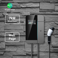 Cargador de Pared Inteligente para Vehículos Eléctricos Tipo 1/Tipo 2/GBT de 7kW con WiFi, RFID, OCPP, DLB y Pantalla LCD para Carga en Garajes Residenciales en EE. UU. WrightCharge