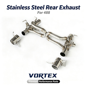 Sistema de escape trasero de acero inoxidable Vortex Racing para Ferrari 488, piezas de mejora del sonido del tubo de escape. - Product Image 1