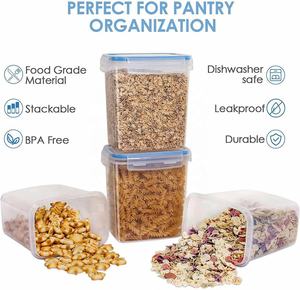 Factory supply 12pcs set airtight <b>food</b> <b>storage</b> <b>container</b> 1.6L <b>Food</b> <b>container</b> set Kitchen pantry <b>container</b> set - Product Image 4