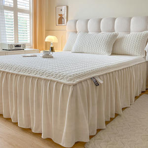 Set Copriletto in Flanella per Letto Matrimoniale e King Size, Tinta Unita con Decorazione in Pizzo, Vendita all'Ingrosso in Cotone - Product Image 3
