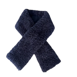 Cache-cou de luxe en peluche <span class=keywords><strong>bleu</strong></span> <span class=keywords><strong>marine</strong></span> en fausse fourrure, écharpe d'hiver confortable pour femme, fausse fourrure Teddy, style Kpop - Product Image 1