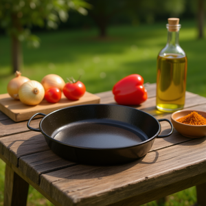 65CM <b>Cast</b> Iron Paella <b>Pans</b> with Enamel Coating Esmaltada Product Category - Product Image 3