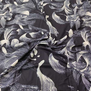 Tissu abaya motif personnalisé feuilles tissu mousseline de crêpe imprimé designer pour abaya,Hijab, foulard - Product Image 5