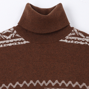 Pulls pour hommes <span class=keywords><strong>Pull</strong></span> à <span class=keywords><strong>col</strong></span> <span class=keywords><strong>roulé</strong></span> à la mode en patchwork <span class=keywords><strong>Pull</strong></span> en maille mérinos pour hommes - Product Image 2
