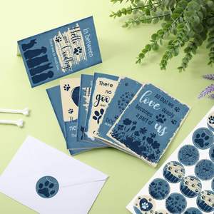 Zarf köpek condocards kartları ile Pet sempati kartları kaybı 4 sayfalık çıkartmalar hayvan sevgilisi hediye için bereacard kart ve zarf - Product Image 2