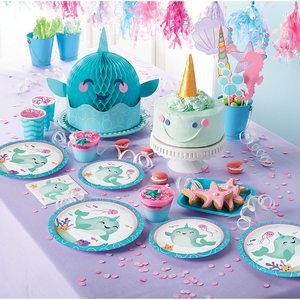 Platos de Papel Azules Narwhal, Platos y Servilletas Desechables de Papel, Decoración para Fiestas Infantiles y Picnics - Product Image 6