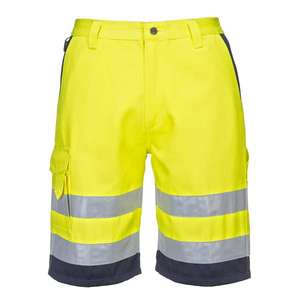 PORTWEST - E043YNRXXL Short en poly-coton jaune/bleu marine haute visibilité-EAN 5036108311866 HI-VIS WORKWEAR - Product Image 1