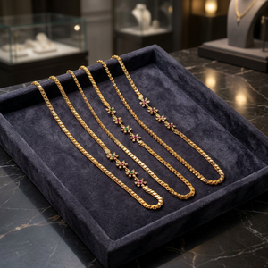 สร้อยคอทองคำขาว 14K 18K 24K ประดับเพชร CZ แบบไมโคร พร้อมจี้ Mopu ขายส่ง, เครื่องประดับแฟชั่น, สร้อยคอทองเหลืองชุบทอง 24K ประดับเพชร CZ - Product Image 3