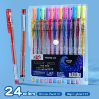 Kit de papeterie multicolore pour journal, stylos gel à eau fluorescent à paillettes pour la peinture à la main et la décoration