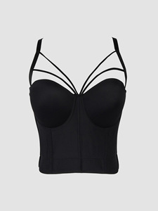 Fashion Mesh Push up <strong>Bralet</strong> Women's Corset Bustier Bra Night Club Party Fashion Long Sexy Cropped Top Vest - Product Image 6