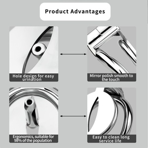 FRRK 72 Jaula de Castidad con Anillo para Pene y Tornillo Negativo Invertido Uretral, Juguete Sexual para Hombres Sissies, Proveedor de Catéteres Uretrales - Product Image 2