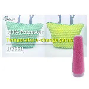 300D/1 100% Tái Chế Polyester Giáng Sinh Sáng Tạo Thủ Công Mỹ Nghệ Vật Liệu Thân Thiện Với Môi Sợi Hình Nón Nhiệt Nhạy Cảm Màu Sắc Thay Đổi Sợi