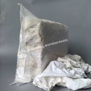 Trapos de Felpa Blancos Reciclados de Uso Industrial con Gran Absorción de Agua y Aceite, Trapos de Algodón 100% para Limpieza - Product Image 1