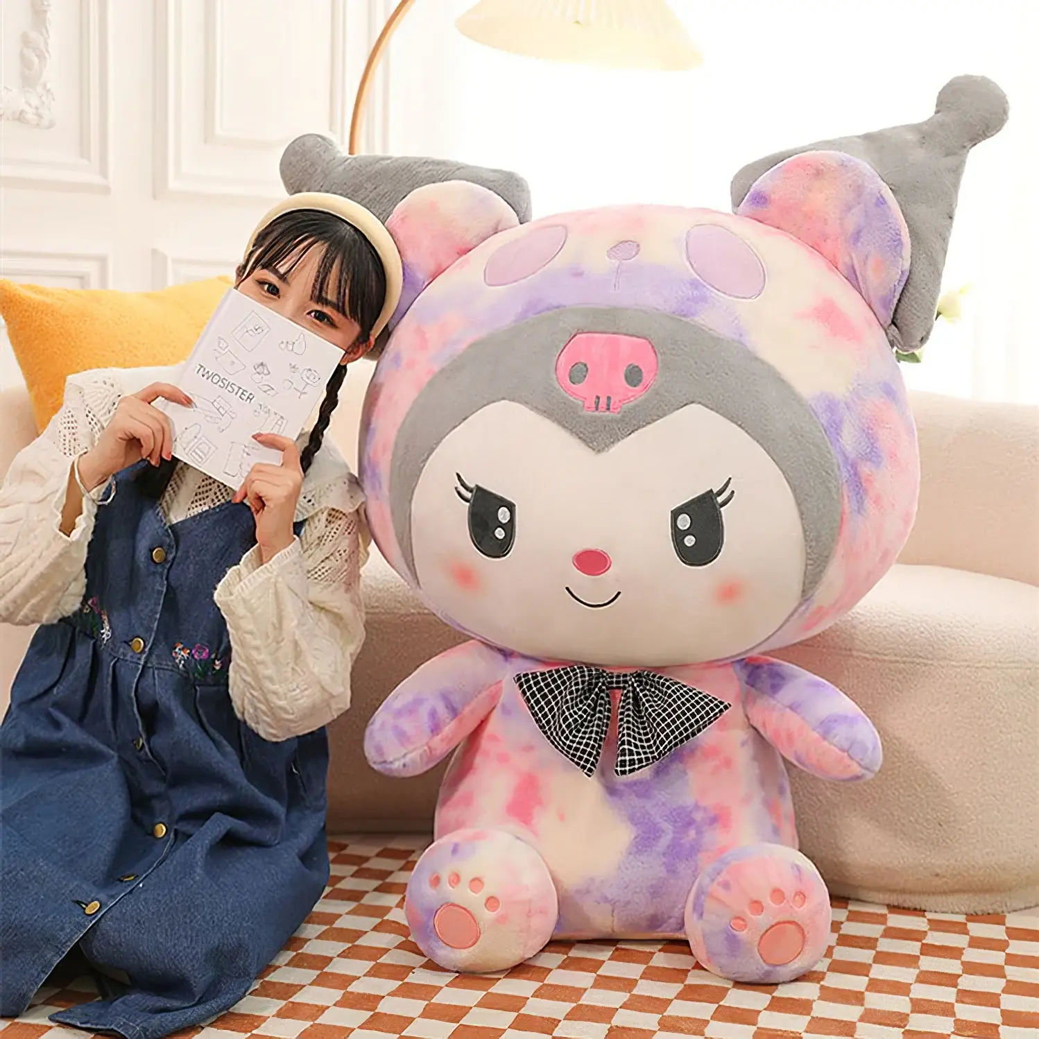 60cm sanrioed giai điệu của tôi kuromi cinnamoroll búp bê sang trọng Kawaii Anime Dog plushies mềm nhồi đồ chơi dễ thương gối cô gái món quà sinh nhật