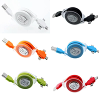 Harga Terjangkau Custom LOGO 2.4A Type-C Kabel Data Pengisian Daya Retractable 1m Bahan PVC TPE Komputer Berbagai Warna Hadiah Promosi