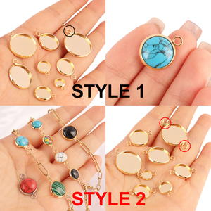 Phát hiện đồ trang sức thép không gỉ Vòng đeo tay mặt dây chuyền bezel Cabochon căn cứ thiết lập đồ trang sức làm thành phần DIY phong cách cho Charms - Product Image 2