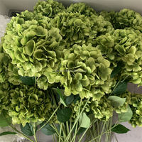 B1493 Décoration florale en tissu de haute qualité, longue branche verte, hydrangea artificiel, centre de table pour mariage