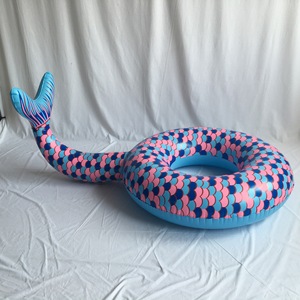 <b>Inflatable</b> Mermaid Swimming Ring 170cm Pink Blue Scales Design For Adults Water Sports Floats - Product Image 3