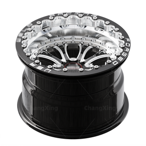 Rines de Carreras Forjados de 1/2 Pieza en Aleación de Aluminio CX 17x10 17x11 -25 +50 Negro Fresado con Beadlock Personalizado para Ford Mustang - Product Image 3